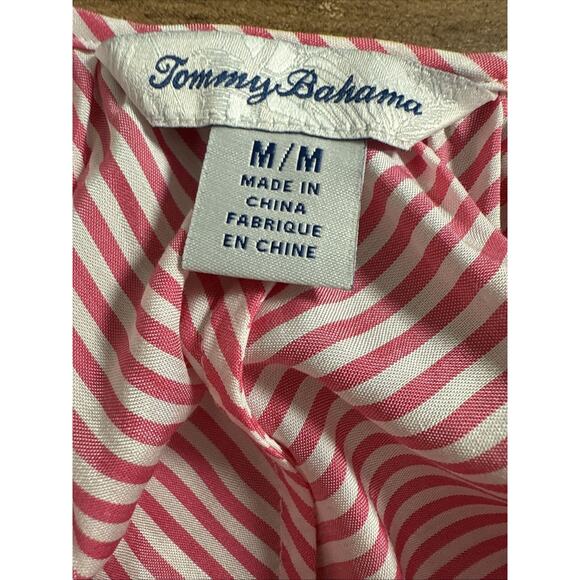 TOMMY BAHAMA Womens Palm Cove Pink Striped Cami Tunic Top Medium Adjustable - Picture 8 of 9